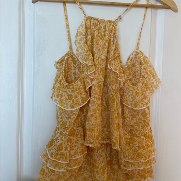 Floral Yellow Ruffle Top - Picture 4 of 4